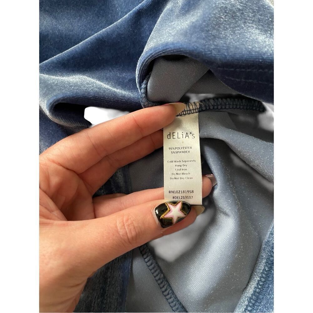 dELiA*s Blue Velour Mini Dress‎ – Small – Made in China - Picture 6 of 9